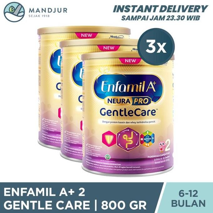 terbaru enfamil a+2 gentle care susu formula bayi 0-6 bulan 800gr paket 3pcs shopee
