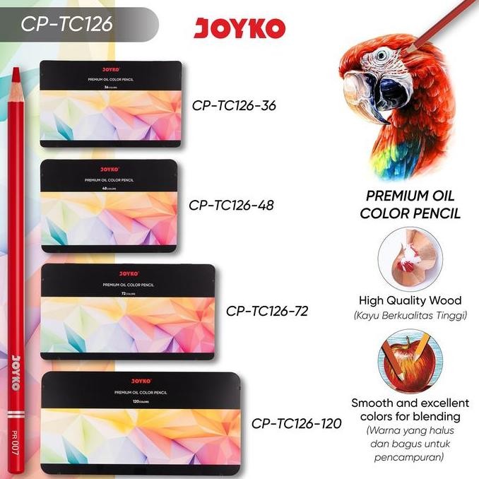

JOYKO PREMIUM OIL COLOR PENCIL PENSIL WARNA CP-TC126 ORIGINAL DAN TERPERCAYA