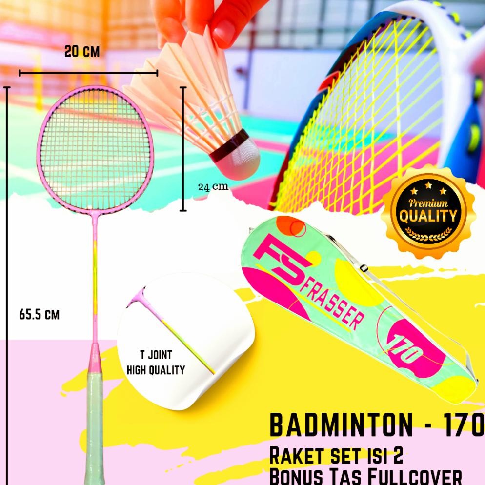 Frasser FS Raket Badminton Bulu Tangkis Alat Olahraga Berkualitas Original Termurah RBTST 01