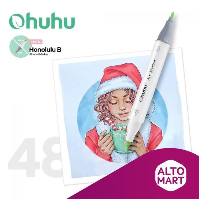 

OHUHU HONOLULU 48 PASTEL COLORS DUAL TIP BRUSH FINE CHISEL ART MARKER ORIGINAL DAN TERPERCAYA