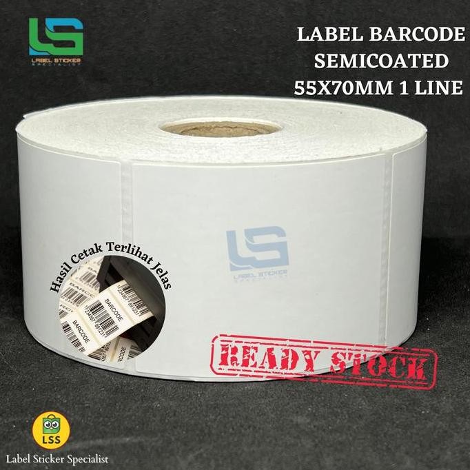 

Baru Label Stiker Bare Semicoated 55X70Mm - Kertas Label Thermal Core 1