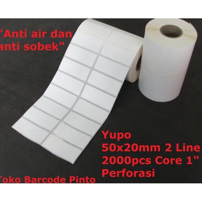 

Baru Label Yupo 50X20Mm 2 Line - Gap 3Mm Core 1" Isi 2000Pcs Perforasi