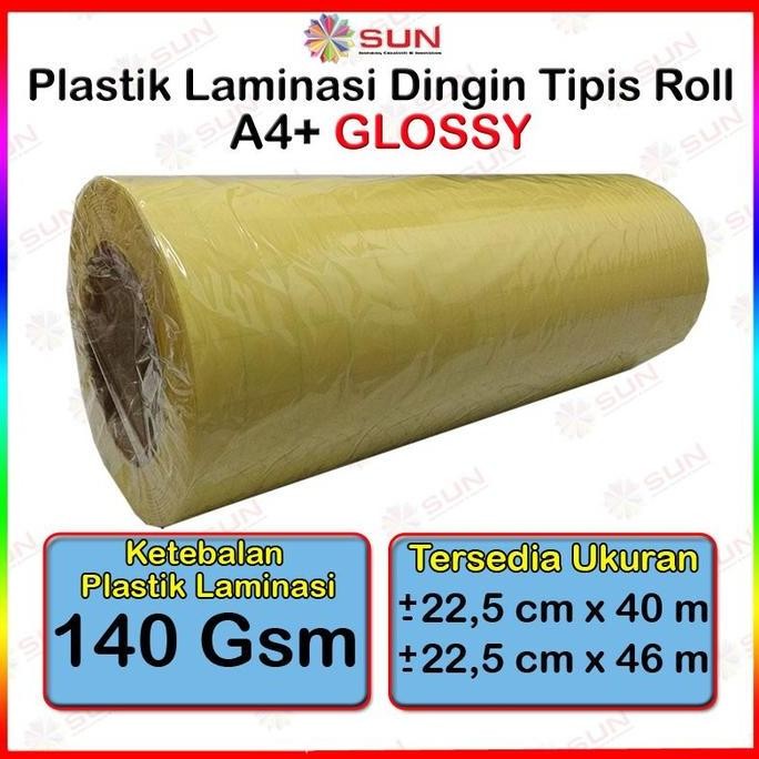 

Baru Plastik Laminasi Dingin Roll A4+ 140 Micron - Pelapis Glossy Doff Transparan