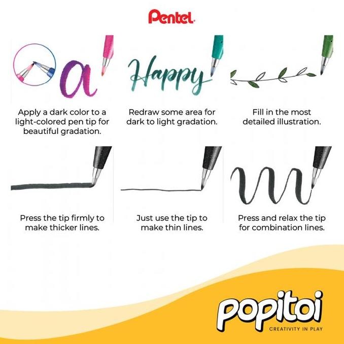 

PENTEL TOUCH BRUSH SIGN PEN SET MARKER SPIDOL WARNA WARNI PENA KUAS KALIGRAFI ORIGINAL DAN TERPERCAYA