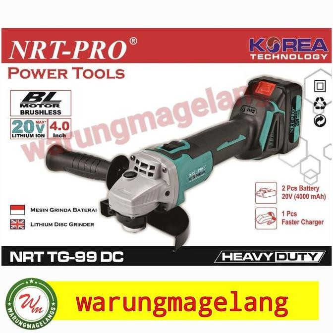 Gerinda baterai NRT PRO TG99DC gerinda cordless NRT TG99DC