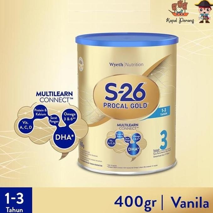 

terbaru s-26 procal gold tahap 3 susu formula anak 1-3 tahun rasa vanila 400gr