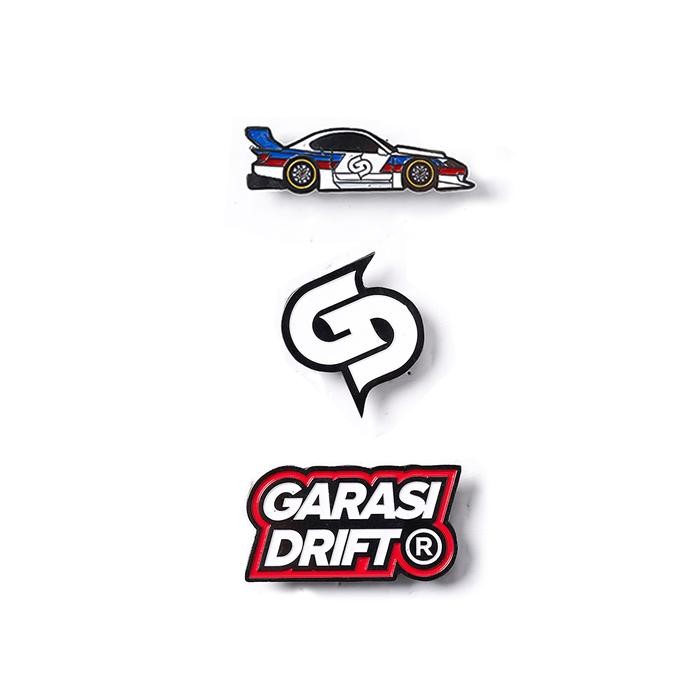 Garasi Drift Enamel Pin - GD Logo, Le Monalisa, and GD Bold