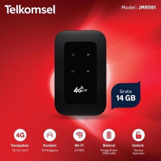 Modem Wifi 4G All Operator Jio Jmr591 Free Telkomsel 14Gb Unlock