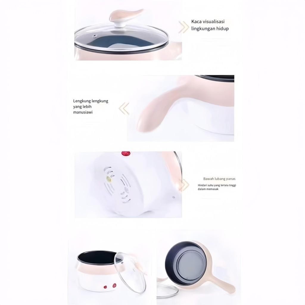 CodPanci Listrik Kompor Listrik Mini 1.2L Kompor Listrik Pelapis Anti Lengket Multifungsi Asrama Pan