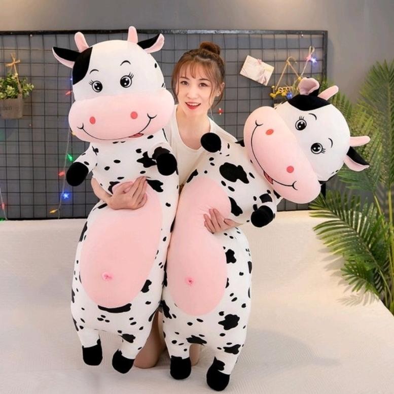 Promo Boneka Guling Sapi  Bahan Plush Import Guling Boneka Sapi Lembut