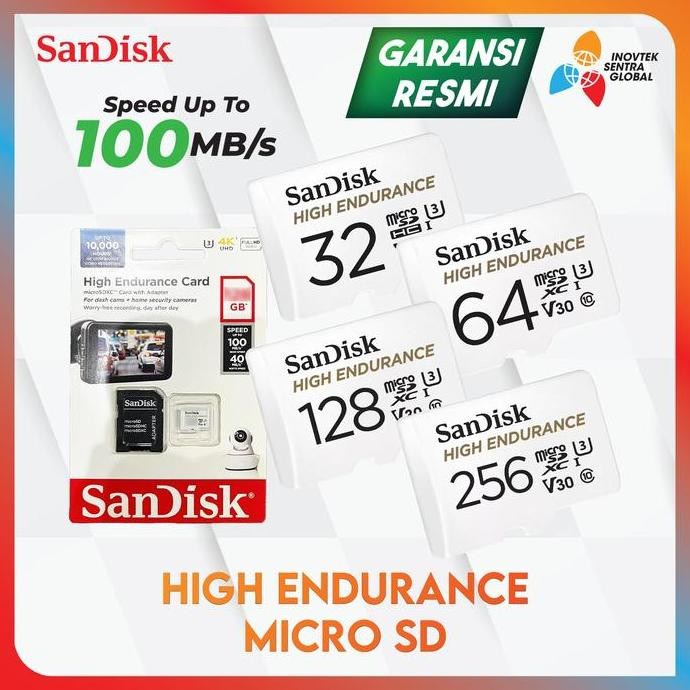 TERLARIS - Sandisk High Endurance MicroSD Card 32GB 64GB 128GB 256GB