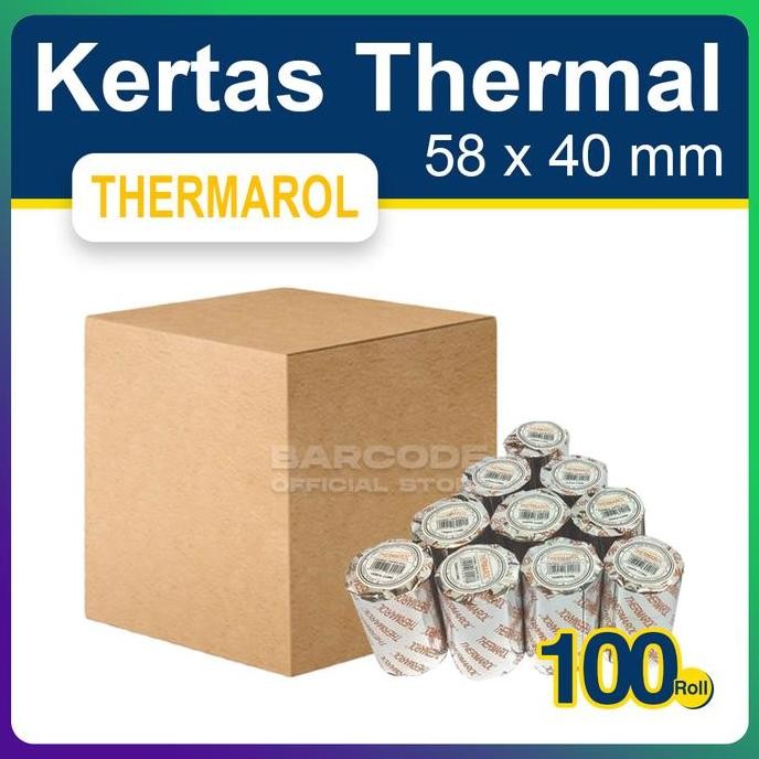 

NEW ( 1 Dus ) Kertas Printer Bluetooth 58 x 40 - 58x40 Thermal Thermarol