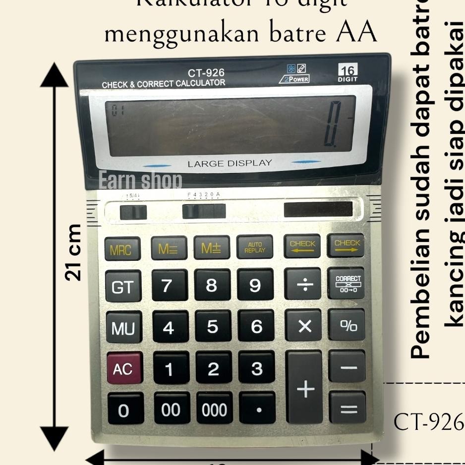 

Kalkulator Besar Citizen Ct 926 16 Dit Kalkulator Dagang Warung Besar Kalkulator Grosir