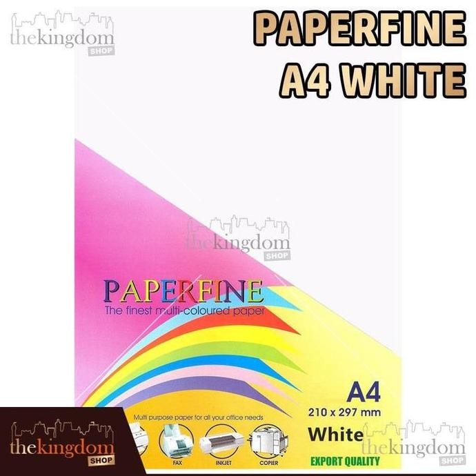 

Paperfine Kertas HVS Warna A4 White Putih / Isi 500 Lembar