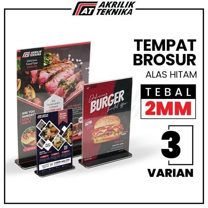 

READY TENT HOLDER / TENT CARD / PAPAN NOMOR MEJA A6 ALAS HITAM UNIK