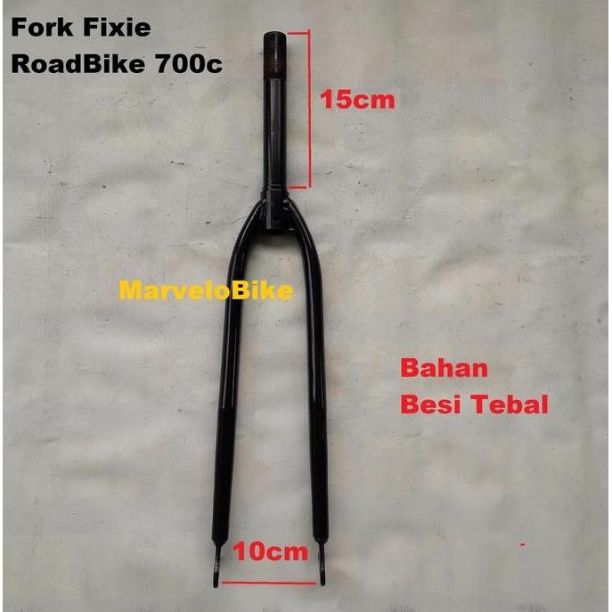 Fork Sepeda Fixie Roadbike 700C Ukuran Standar 22.2Mm Besi