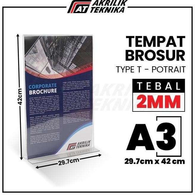 

READY TEMPAT BROSUR / TENT HOLDER / TENT CARD AKRILIK DISPLAY 2 SISI A3