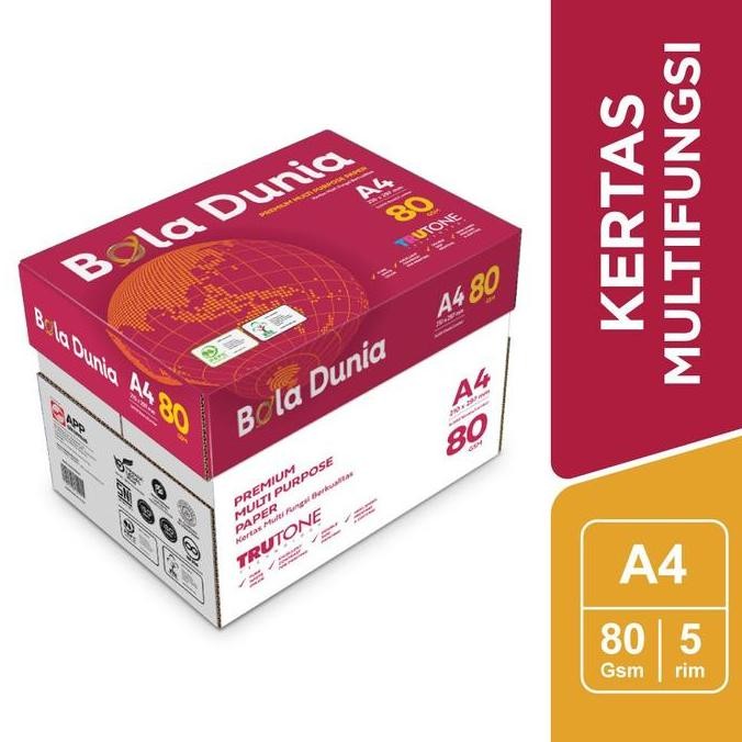 

Bola Dunia Kertas Fotocopy 80 GSM A4 - BDA PC 80 A4