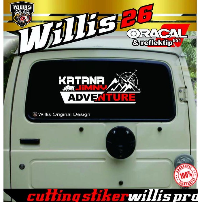 Stiker Kaca Mobil Badak Jeep Katana Jimny Adventure Terbaik