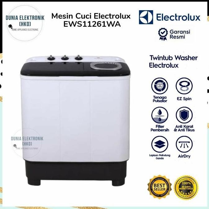 TERLARIS - MESIN CUCI ELECTROLUX EWS11261WA EWS 11261WA MESIN CUCI 2 TABUNG 10 KG