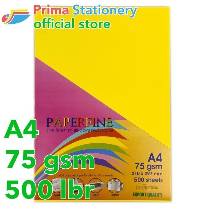 

TERBARU - Paperfine Kertas HVS Warna A4 IT 363 Cyber Yellow Rim isi 500 lbr [TC]