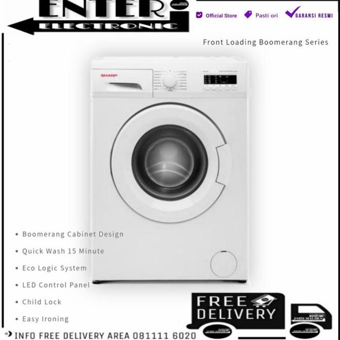 TERMURAH - SHARP ESFL1082 - MESIN CUCI FRONT LOADING SHARP 8 KG ES FL1082 FL1082B