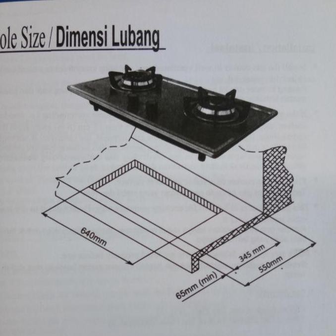Kompor Gas Tanam Stainless Stell Butterfly