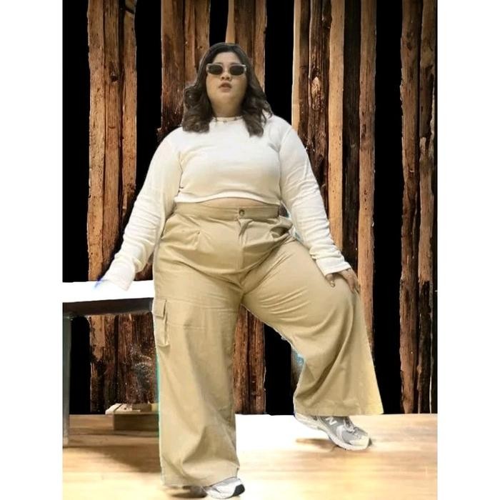 CELANA KARGO WANITA JUMBO HIGHWAIST TERBARU /KULOT CARGO BIG SIZE XXXL-XXXXL