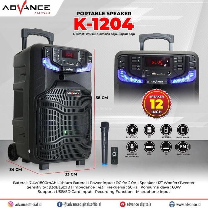 yang dicari] Speaker Advance K1204 12 Inch Speaker Meeting Portable