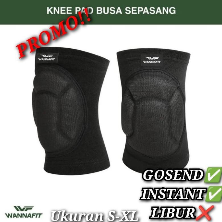 WANNAFIT Knee Pad Busa || wannafit sepasang alat pelindung lutut kiper futsal sepakbola Volly basket