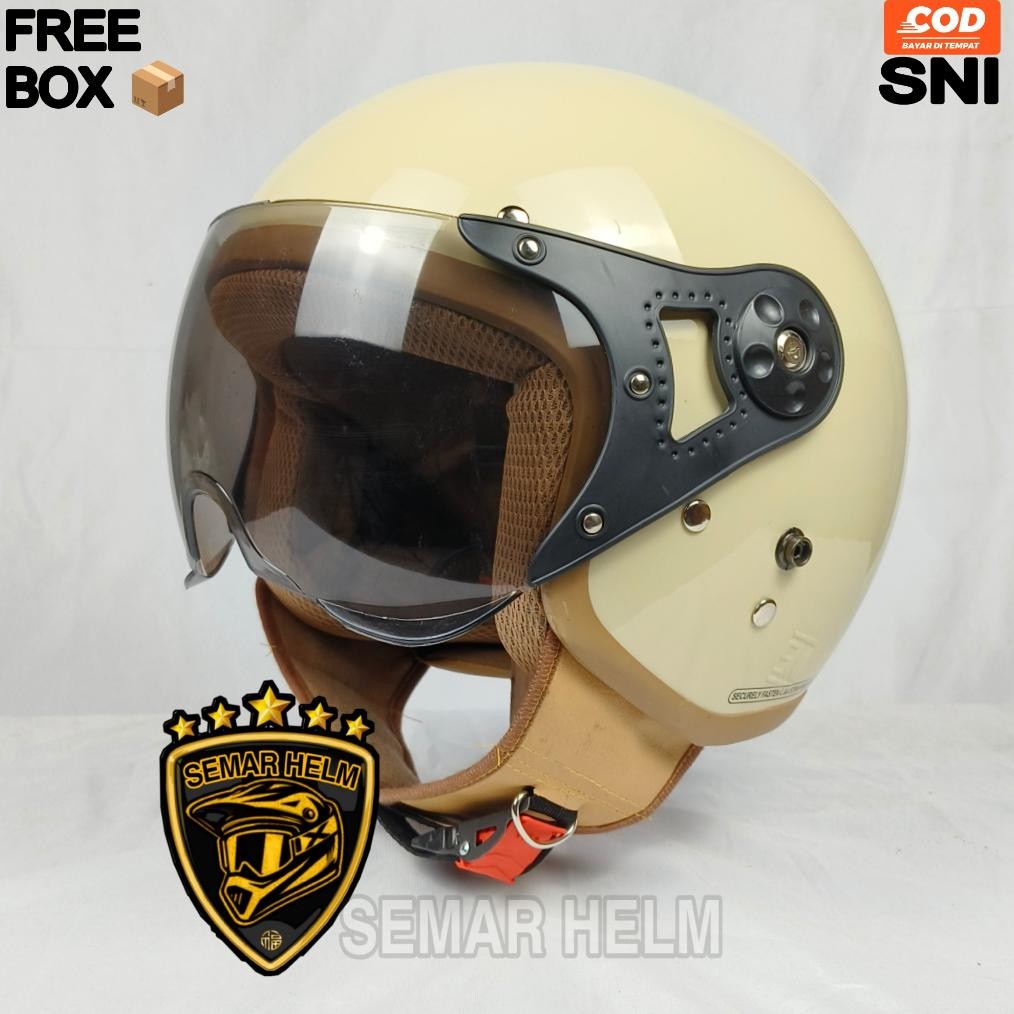 HELM BOGO HIJAB WANITA ANTI PUSING INCLUDE KACA PILOT HITAM, Helm Scoopy Hijab SNI Terlaris