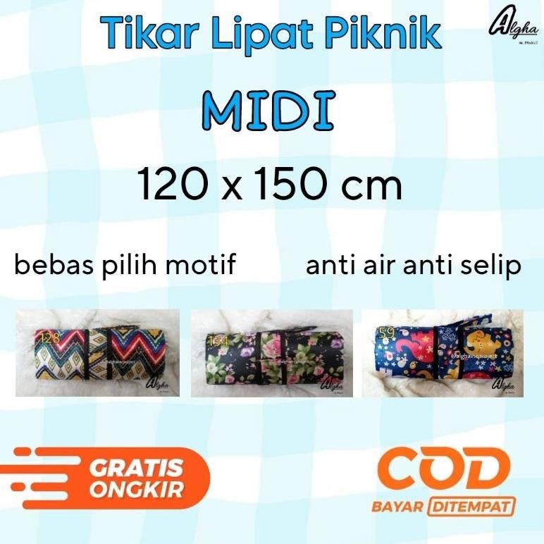 Tikar Lipat Piknik Microsatin 120x150 Cm Bisa Pilih Motif Nugi