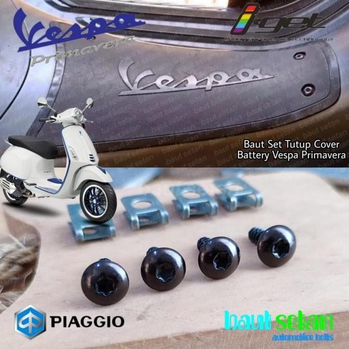 Baut Set Cover Tutup Aki Vespa Matic Primavera 150 I-Get Non ABS