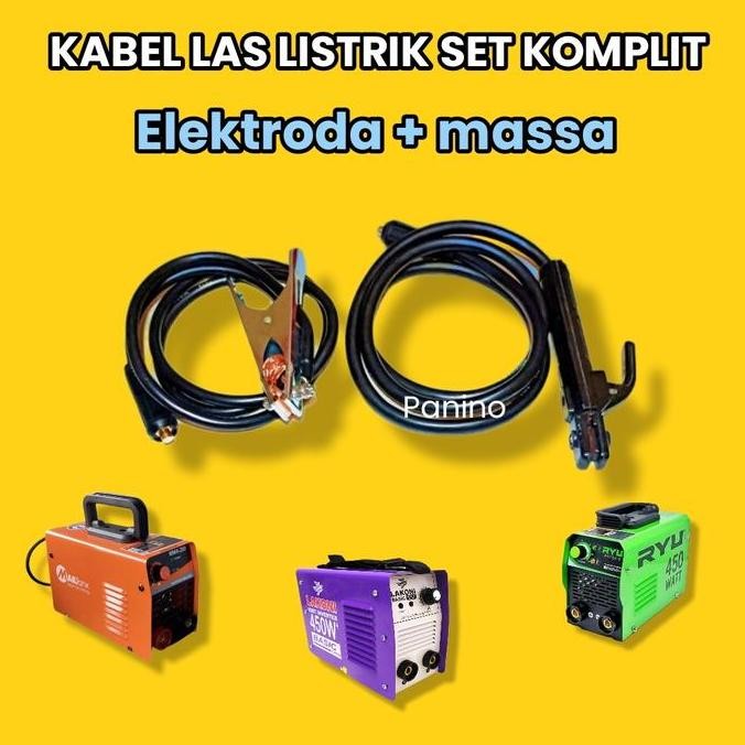 stang/tang las listrik set kabel las/ stang massa & elektroda las set