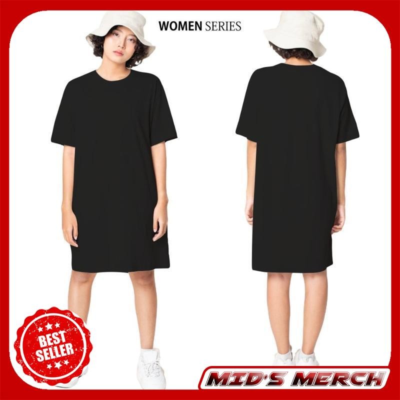Diskon-Gede Baju Kaos Dress Wanita Lengan Pendek Dres Polos Wanita Oversize Jumbo Lx88