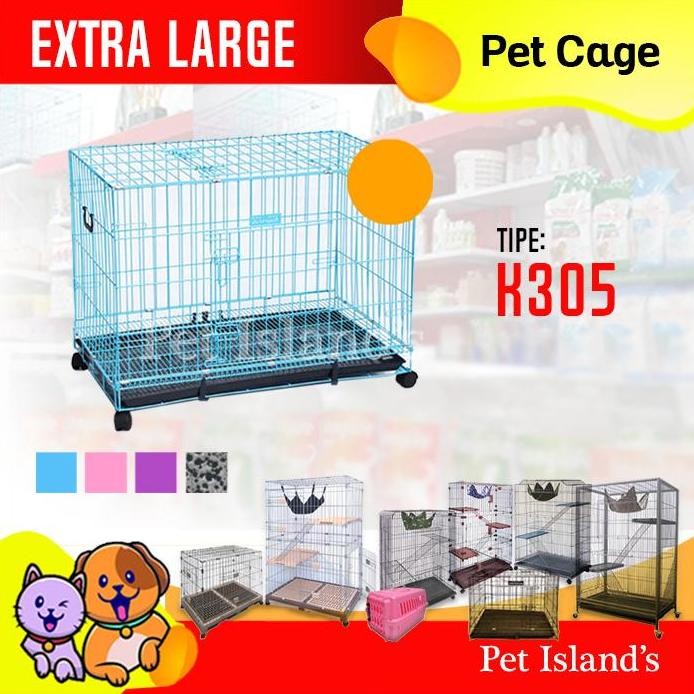 ready Kandang Kucing Anjing Besi Plus Roda Ukuran Extra Besar Large K-305