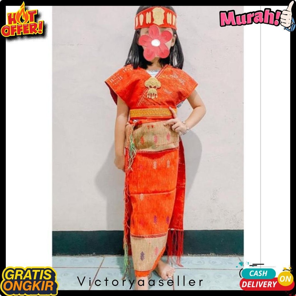 Pakaian Adat Batak Anak Perempuan, Pakaian Tradisional Batak, Pakaian Menari, Pakaian Kostum Batak T