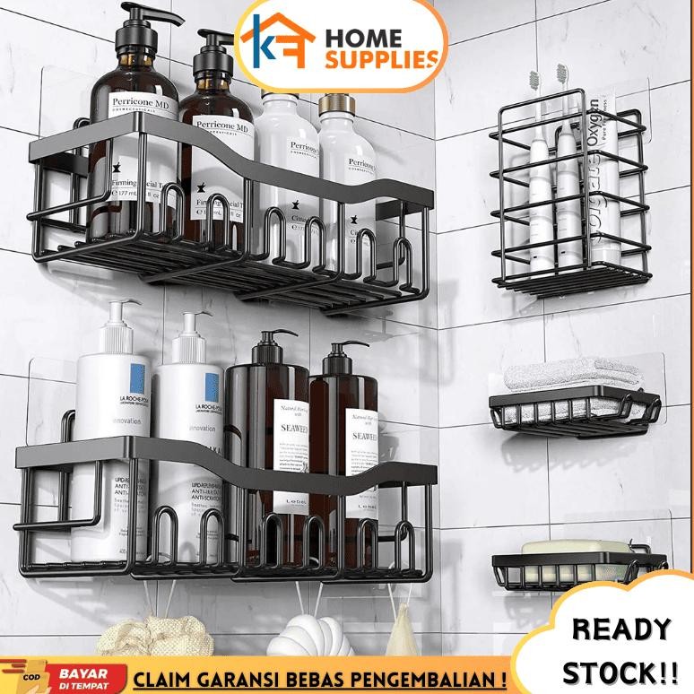 Termurah KfRak Gantung Persegi Tempel Dinding Kamar Mandi / Rak Besi Gantung Jumbo Tempel Dinding Ta