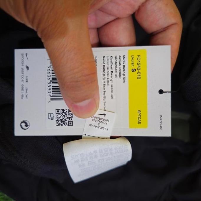 Sale NikeOriginalNswBig Swoosh HbrHitamMaleKaos Bnwt