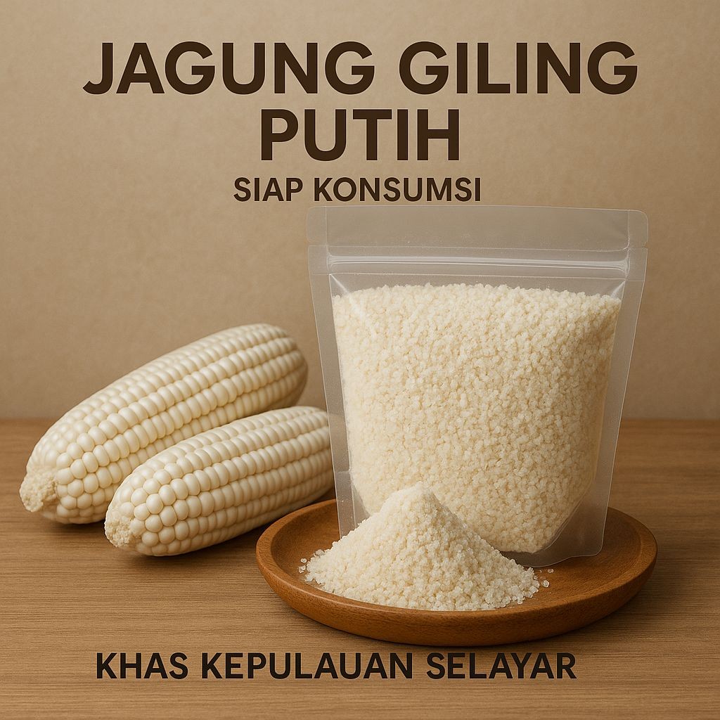 

Nasi Jagung Putih Siap Konsumsi (Bukan Pakan Ternak) Khas Kepulauan Selayar