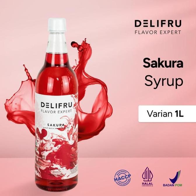 

(SALE) DELIFRU SYRUP SAKURA - SIRUP SAKURA 1 LITER
