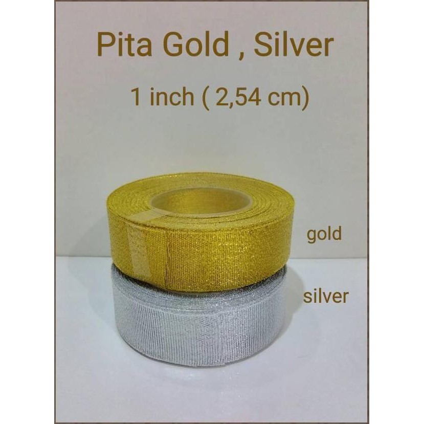 

~^~^~^] Pita Gold Silver (Emas Silver) 1 inch (2,54 cm)