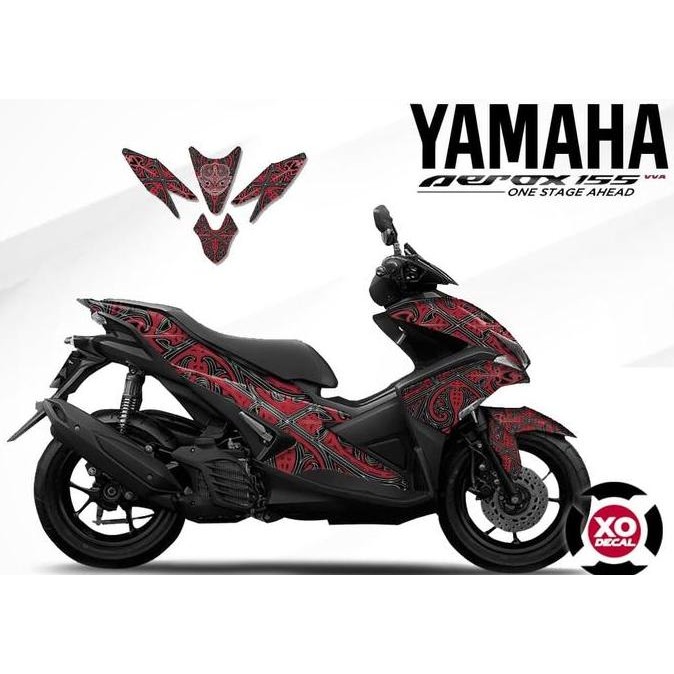 DECAL STICKER YAMAHA AEROX RED BATIK DESN