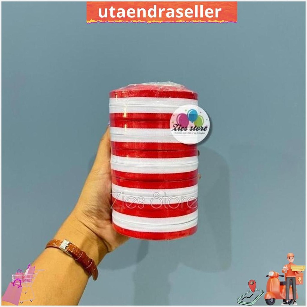 

1 Pack Isi 10 Pita Satin Merah Putih 1 Inch / Pita Merah Putih 2,5 Cm Bisa Cod