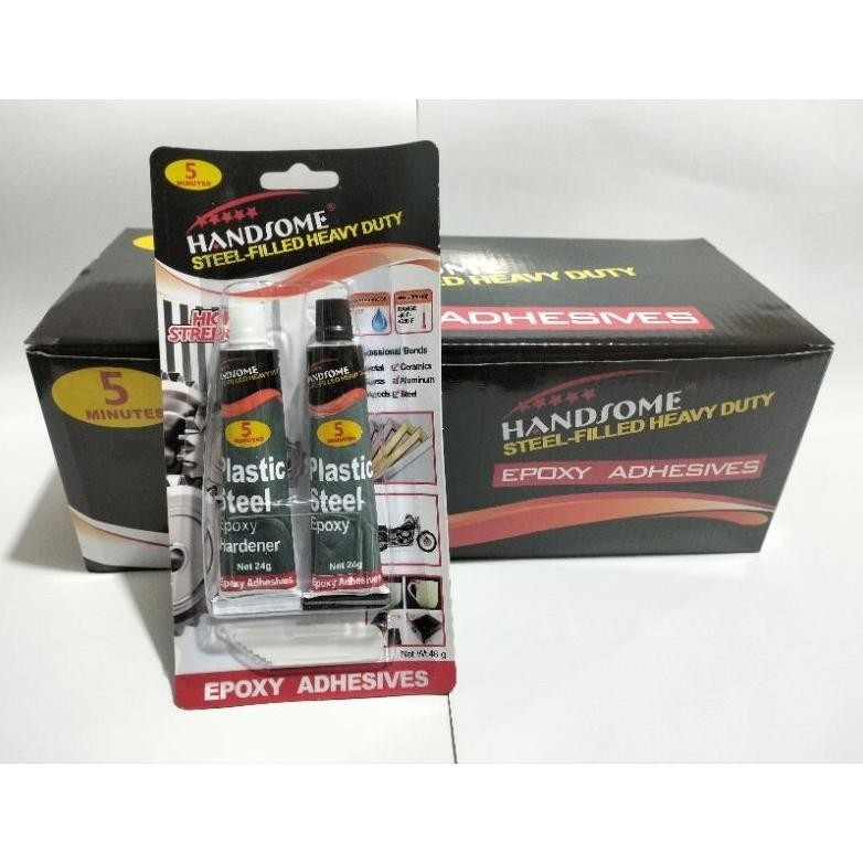 

Lem Epoxy Handsome / Lem Besi / Lem Campur / Lem 2 Komponen 1 box isi 12 pcs