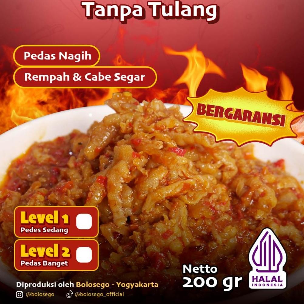 

BOLOSEGO PAKET TERCEKER IGA - Oseng Mercon Daging Iga Sapi + Ceker Mercon - Halal dan Bergaransi