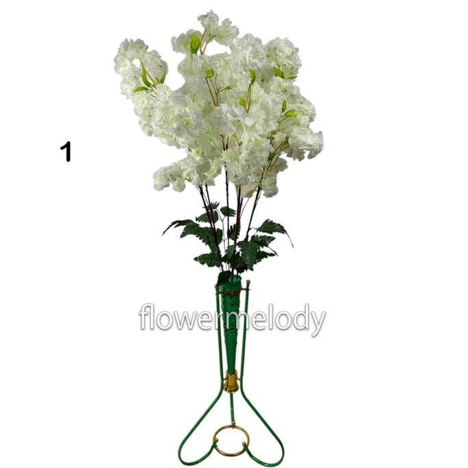 

Baru Set Bunga Sakura Blossom + Vas Kerucut Dekorasi Meja Rumah Hadiah Estetik