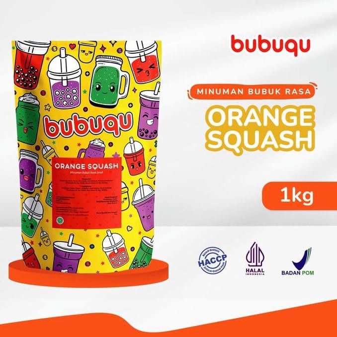 

baru bubuk minuman jeruk 1kg bubuqu - orange drink powder rasa segar