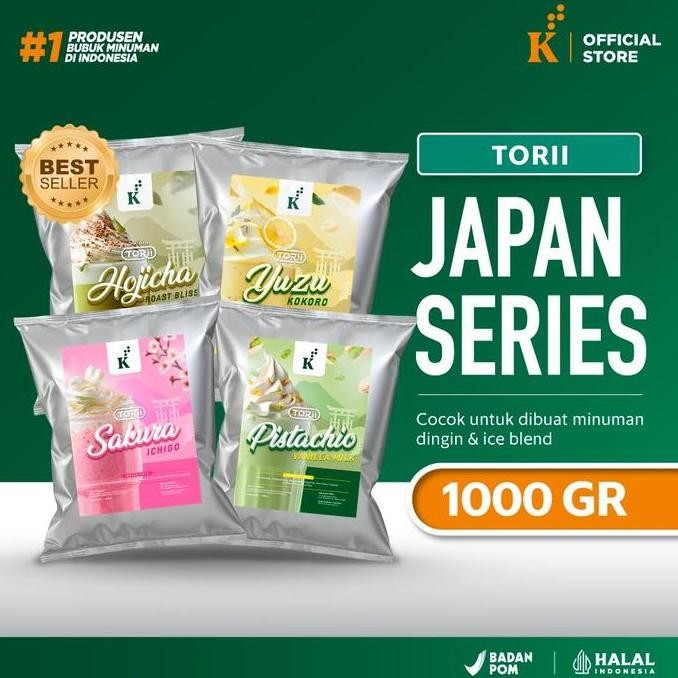 

baru bubuk minuman torii japan 1kg - series premium rasa jepang untuk cafe