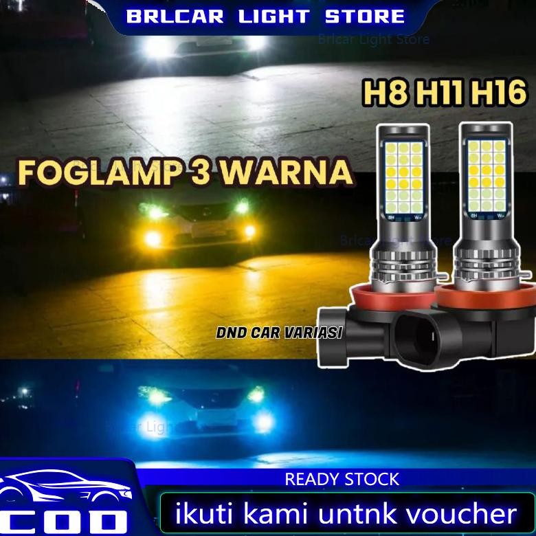 LED FOGLAMP 3 WARNA H8 H11 H16 AVANZA XENIA CALYA SIGRA AGYA AYLA ERTIGA JAZZ BRIO ROCKY RAIZE YARIS